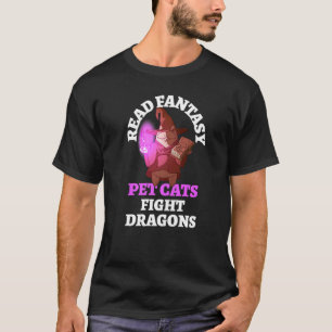Camiseta Books Cats Dragons Bookworm Fantasy Wizard