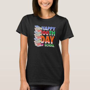 Camiseta Books Professer School Student Happy 100º Dia De S