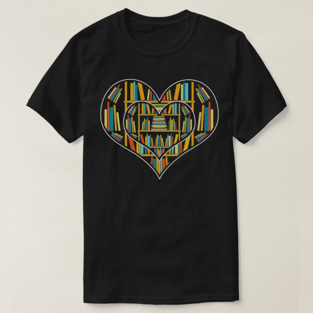 Camiseta Books Reader Heart Bookworm Book Nerd Gift Bookshe (Frente do Design)