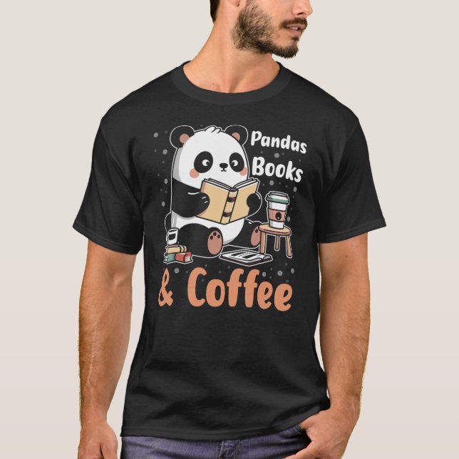 Camiseta Books Reading Reader Panda - Funny Panda Books and (Frente)