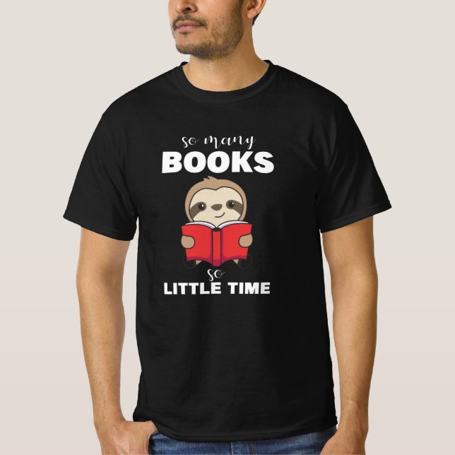 Camiseta Books Sloth Read Book Bookworm (Frente)