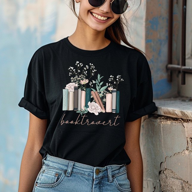 Camiseta Booktrovert Floral Books Gift para Livro Lover (Criador carregado)