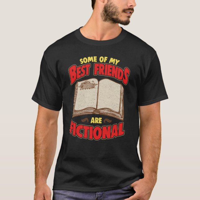 Camiseta Bookworm Alguns Dos Meus Melhores Amigos São Ficci (Frente)