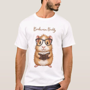 Camiseta Bookworm Buddy - Leitura de Porco de Watercolor Gu