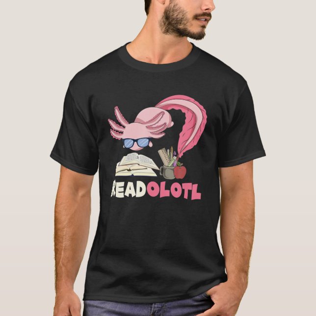 Camiseta Bookworm-Cute Readolott Leitura Nerd Anfíbio (Frente)
