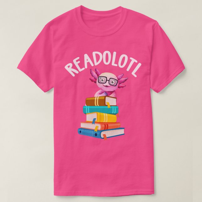 Camiseta Bookworm de Leitura Axolotl Readolotl (Frente do Design)