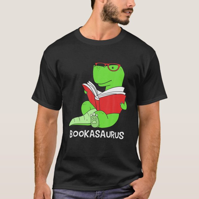 Camiseta Bookworm de Leitura do Dinossauro (Frente)