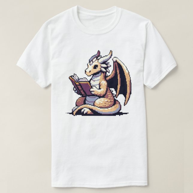 Camiseta Bookworm Dragon - Engraçado Design de Fantasia de  (Frente do Design)