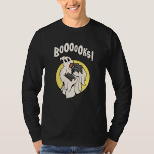 Camiseta Bookworm Engraçado Fantasma do Halloween Livros de