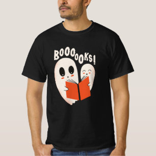 Camiseta Bookworm Engraçado Fantasma do Halloween Livros de