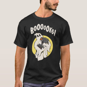 Camiseta Bookworm Engraçado Fantasma do Halloween Livros de