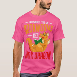 Camiseta Bookworm Fantasy Lendo Drago, Livro De Criaturas E