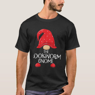 Camiseta Bookworm Gnome Match Family Group Par de Natal
