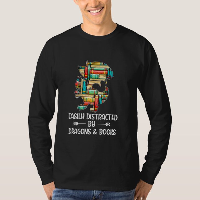 Camiseta Bookworm Idea Animal Reader Book Dragon (Frente)