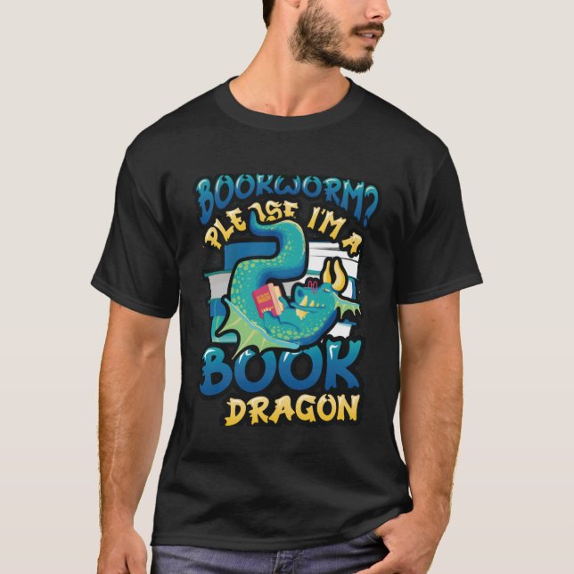 Camiseta Bookworm Please Im A Book Dragon Book Reading (Frente)