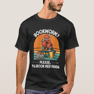 Camiseta Bookworm Por Favor Sou Um Livro Panda Vermelha