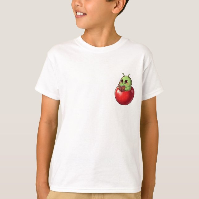 Camiseta Bookworm Reading no Apple Kids (Frente)