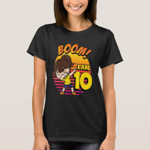 Camiseta Boom Estou 10 Aniversário de Menina 10º Festa de A