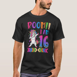 Camiseta Boom I Am 16 Colorful Unicorn 16th Birthday