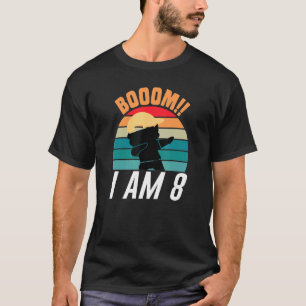 Camiseta Boom I Am 8 Dabbing Boys 8th Aniversário Oito Anos