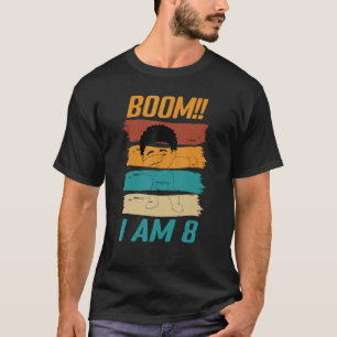 Camiseta Boom I Am 8 Dabbing Boys 8th Aniversário Oito Anos
