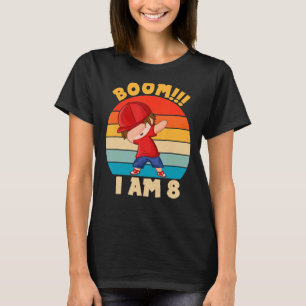 Camiseta Boom I Am 8 Dabbing Boys 8th Aniversário Oito Anos