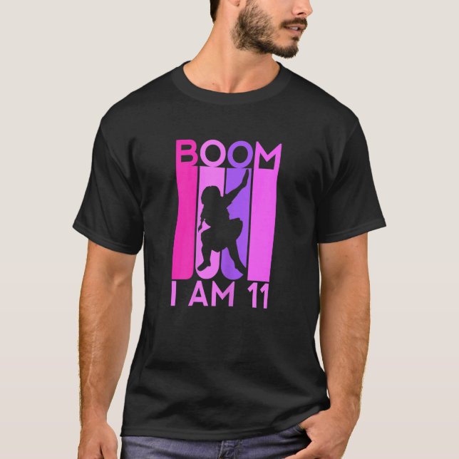 Camiseta Boom I'm 11 Birthday Year 11 Dabbing Girl El (Frente)
