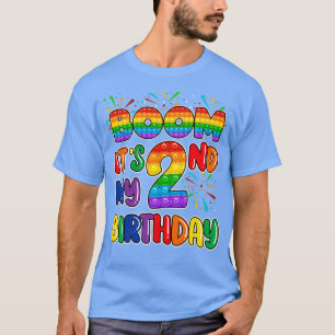 Camiseta Boom Itx27s Meu segundo aniversário Dois Bolhas