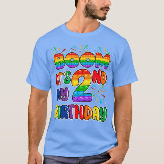 Camiseta Boom Itx27s Meu segundo aniversário Dois Bolhas