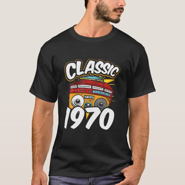 Camiseta Boombox Classic 1970 Music Cassette 8 Radio (Frente)
