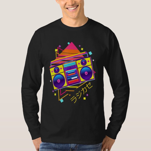 Camiseta Boombox Japonês Vaporwave Retro 80s 90s Pastel Go (Frente)