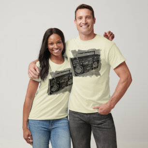 Camiseta Boombox retrô legal distressed