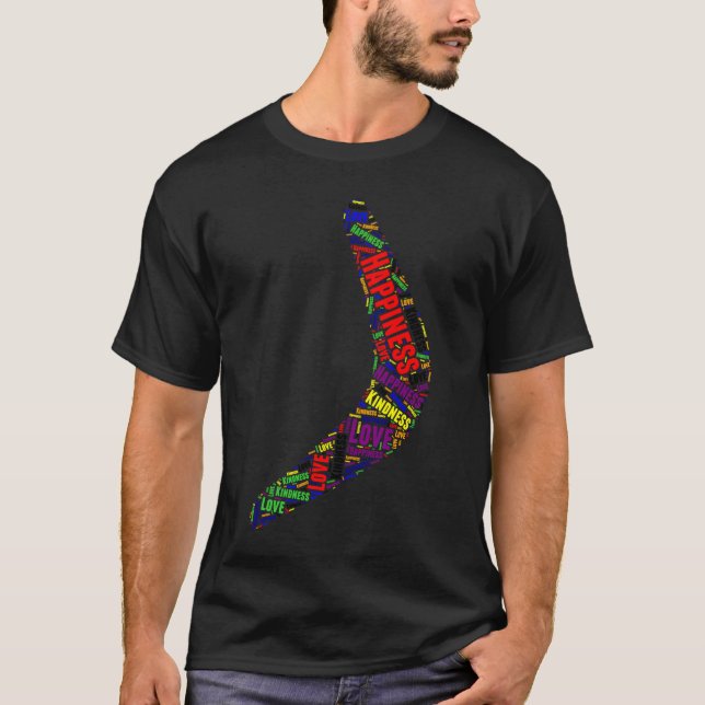 Camiseta Boomerang T-Shirt Básico Amor Bondade Felicidade (Frente)