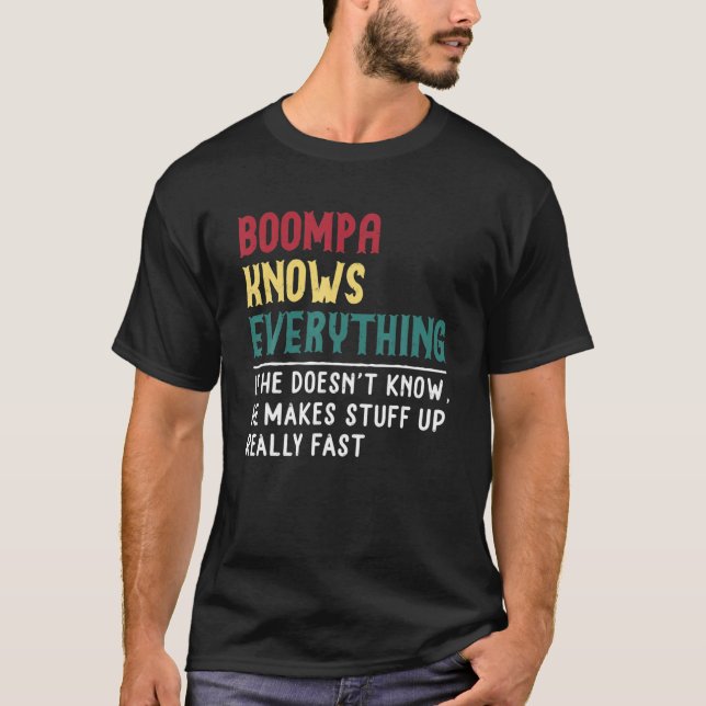 Camiseta Boompa Sabe Tudo O Dia de os pais Para Um Grand En (Frente)