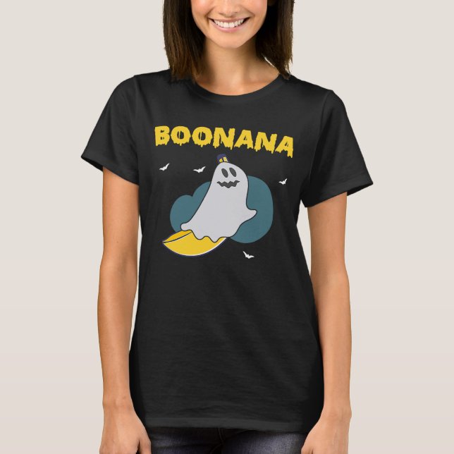Camiseta Boonana Scary Halloween Ghost Banana Costume (Frente)