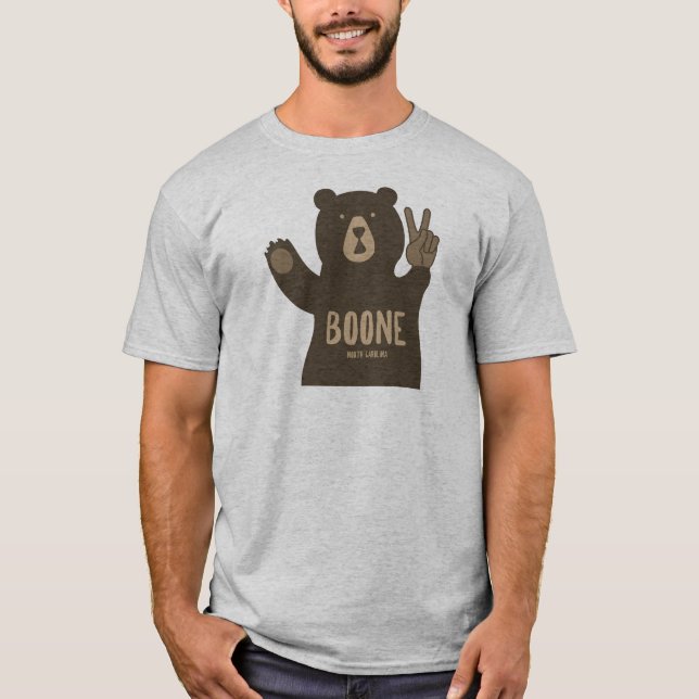 Camiseta Boone North Carolina Peace Bear (Frente)