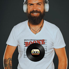 Camiseta Boone Vinyl Record Player Music Lover