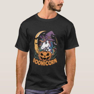 Camiseta Boonicorn Witn Unicorn Halloween Pumpkin Design