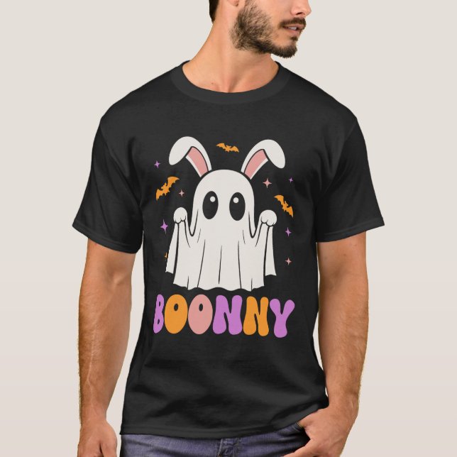 Camiseta Boonny Cute Bunny Ghost Halloween Men (Frente)