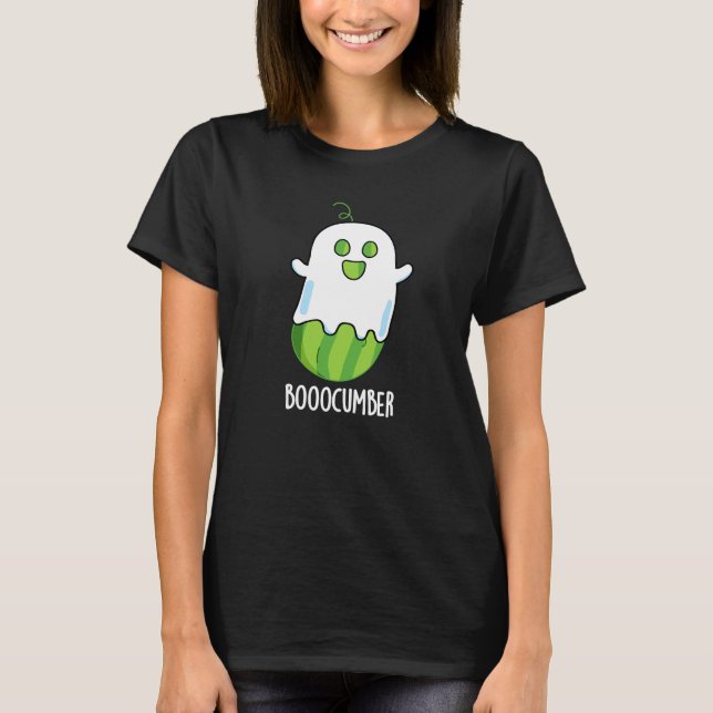 Camiseta Booocumber Funny Ghost Cucumber Pun Dark BG (Frente)