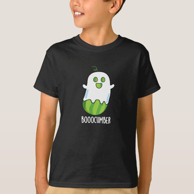 Camiseta Booocumber Funny Ghost Cucumber Pun Dark BG (Frente)
