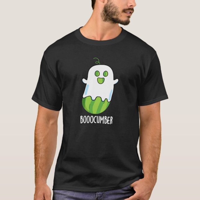 Camiseta Booocumber Funny Ghost Cucumber Pun Dark BG (Frente)