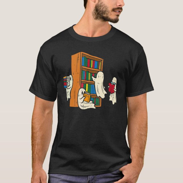 Camiseta Booooks Ghost  Halloween Teacher Book Library Read (Frente)