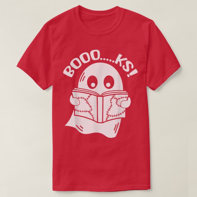 Camiseta Booooks Ghost Reading Books Halloween  (Frente do Design)