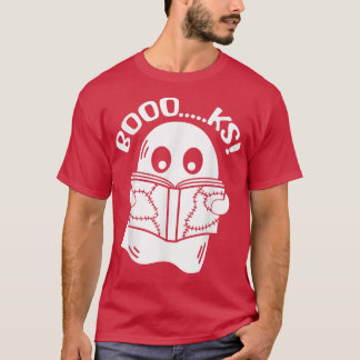 Camiseta Booooks Ghost Reading Books Halloween 