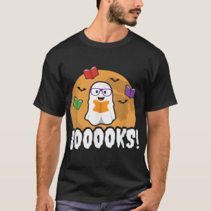 Camiseta Booooks Ghost T Shirt Boo Read Books Library Gift 
