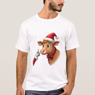 Camiseta Boop de Mão Natal Vaca das Terras Altas do Papai N