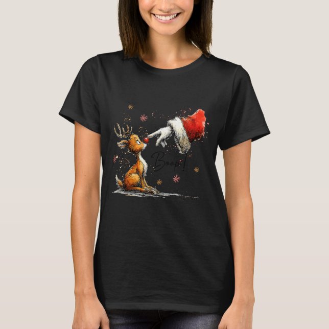 Camiseta Boop Funny Santa Farmer Reindeer Cute Christmas Ho (Frente)