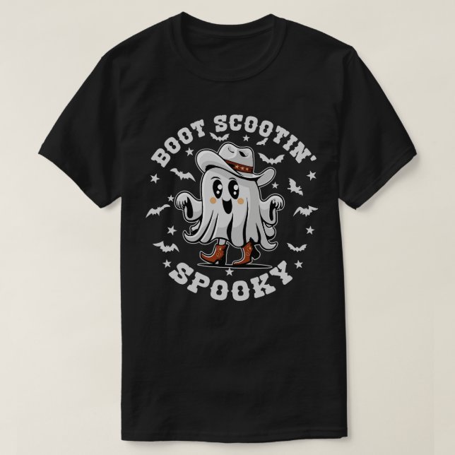 Camiseta Boot Bonito Scootin Spookin Garota Fantasma do Hal (Frente do Design)