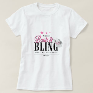 Camiseta Boot 'n Bling Disco Bachelorette Wht ID925